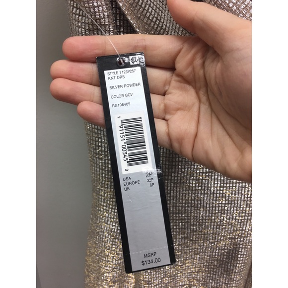 NWT Tahari Silver Gold Evening Gown Size 2 - Picture 5 of 8